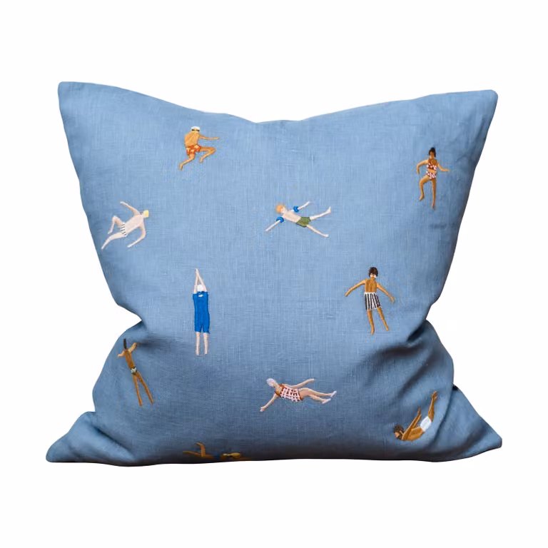 Fine Little Day Swimmers kussenhoes Blue 45 x 45 cm