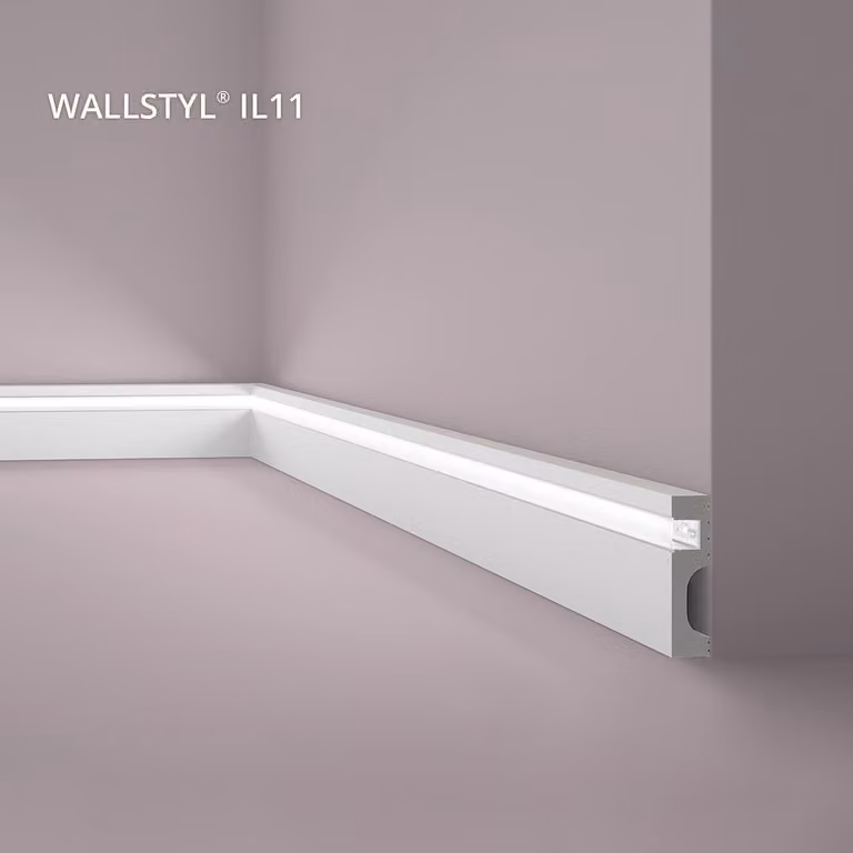 NMC IL11 WALLSTYL Plint Sierlijst voor Indirecte Verlichting, 2 m