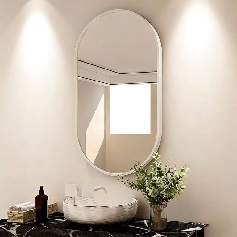 Ovale Wandspiegel Zilver - 360 Graden Draaibare Hoekspiegel voor de Badkamer - 30 x 50 cm