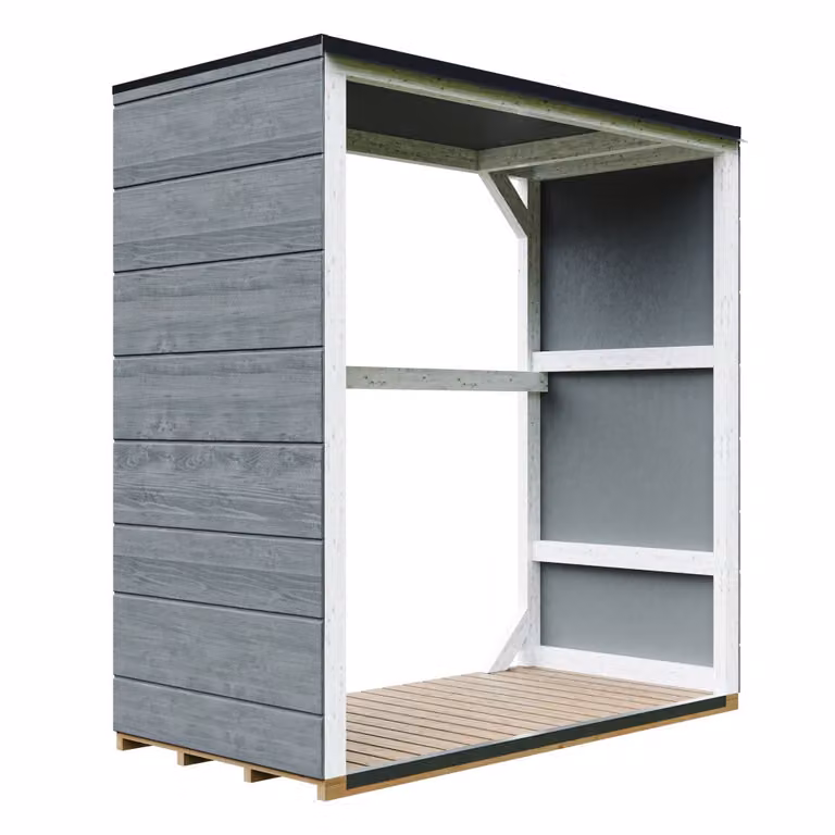 TIMBELA M980-1-CAVERN STEEL Houten Buitenopslagplaats met oppervlakte 1,14 m2, B/D/H: 75 x 153 x 159 cm