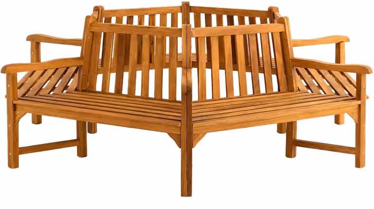 CLP Trading Bank Baumbank Sonja met armleuningen voor de tuin, Breedte: 250 cm