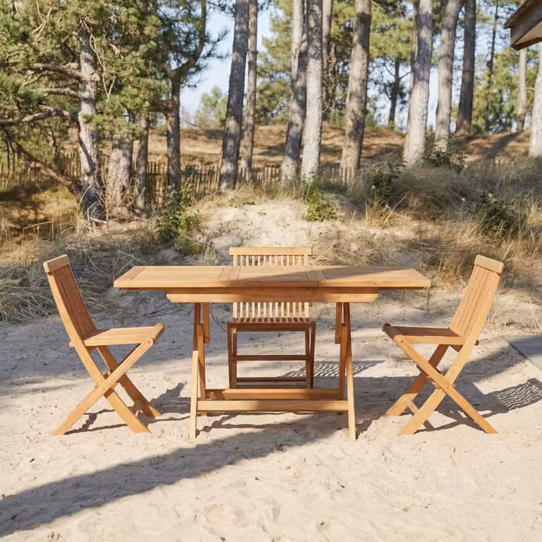 Tikamoon Capri uitschuifbare outdoor klaptafel van massief acaciahout - Bruin - B/D/H: 120 x 75 x 70 cm