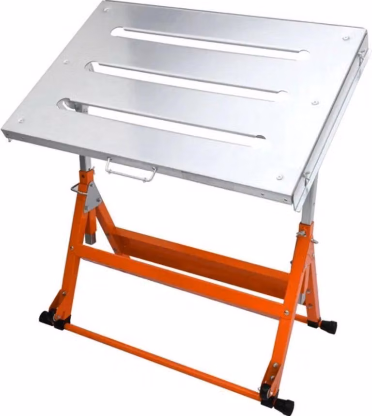Verstelbare Klaptafel Werkbank met Instelbare Hoeken 0°/30°/90°, Hoogte: 63 tot 81 cm, Breedte: 76 cm, Diepte: 51 cm