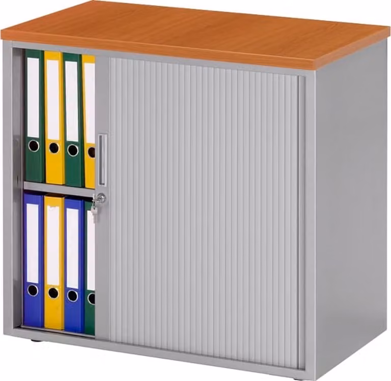 ABC Kantoormeubelen Stalen roldeurkast Licht grijs (Ral 7035) B/D/H: 72,5 x 80 x 43 cm
