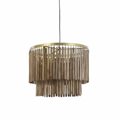 Light & Living Gularo Hanglamp - Bruin/Brons - Rond - B: 60 cm, H: 43 cm