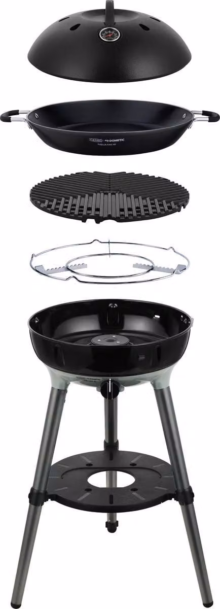 Cadac Dometic Carri Chef 40 Portable Gasbarbecue met BBQ Rooster en Paella Pan - Zwart/Groen