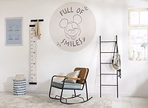 Komar Dot Mickey Mouse Joke rond zelfklevend fotobehang voor de kinderkamer, multicolor, Diameter: 125 cm