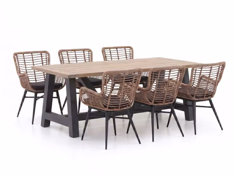 7-delige Diningset Intenso tuinset van teakhout voor 6 personen