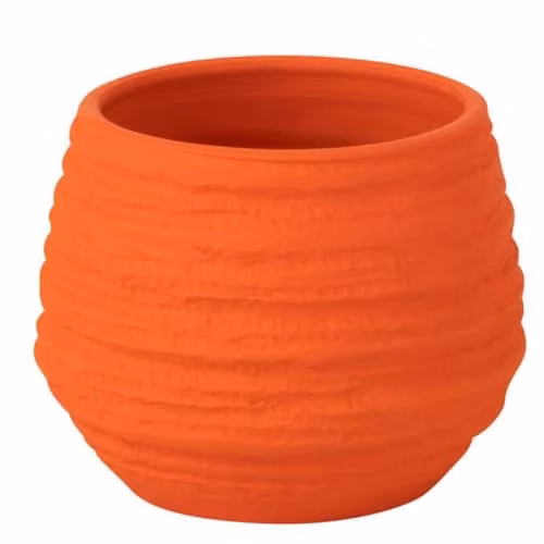 J-Line Fiesta bloempot - Keramiek - Oranje - Ø 14 cm