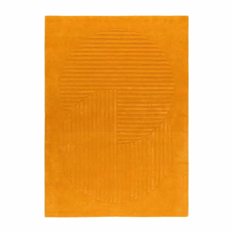 NJRD Levels Circles wollen vloerkleed Geel, 200 x 300 cm