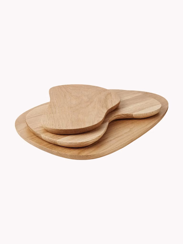 Ferm Living Cairn snijplanken 3-delig, eikenhout, beige/bruin, ovaal