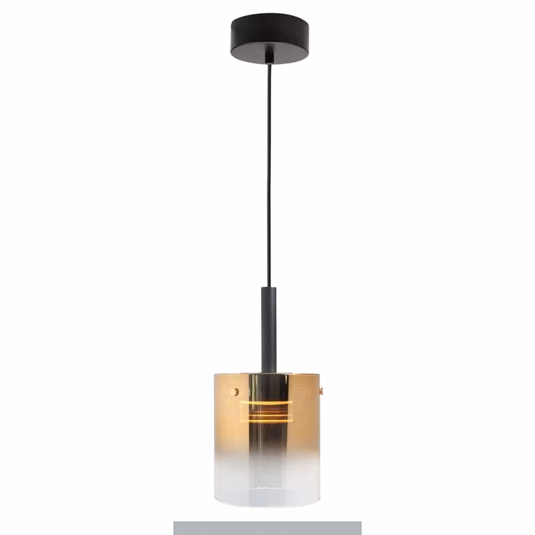 Highlight Hanglamp Salerno zwart met goud glas