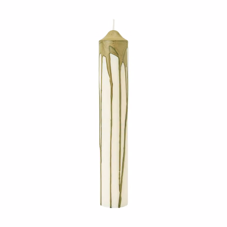 Ferm Living Dryp blokkaars kaarsenhouders, Olive Green, Diameter: 30 cm
