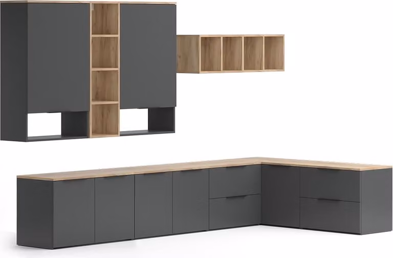 Vicco Wido Wandmeubel Antraciet 9 delen Model 49804