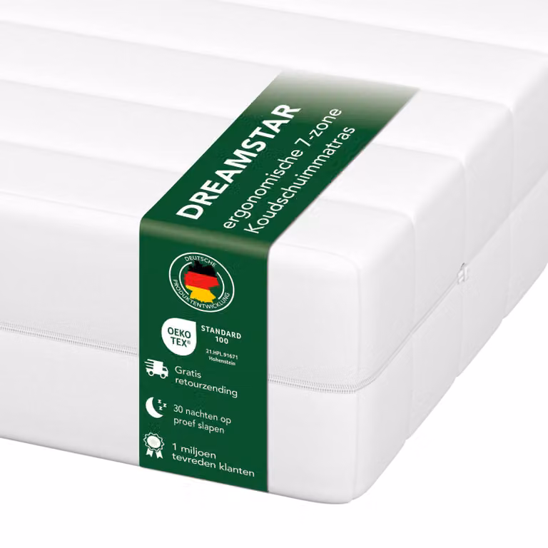 DREAMSTAR Easy Flex Ergonomisch Koudschuimmatras met 7 zones, Hardheid H3 & H4, B/D/H: 80 x 200 x 13 cm