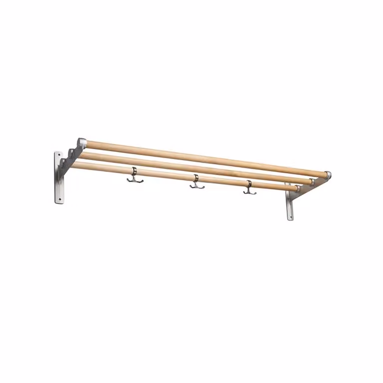 Essem Design Nostalgi schoenenrek of hoedenplank van berkenhout met aluminium frame