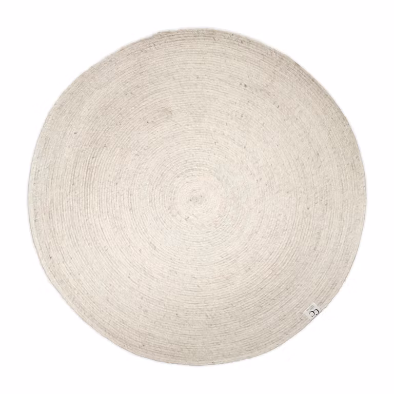 Classic Collection Merino wollen vloerkleed rond wit