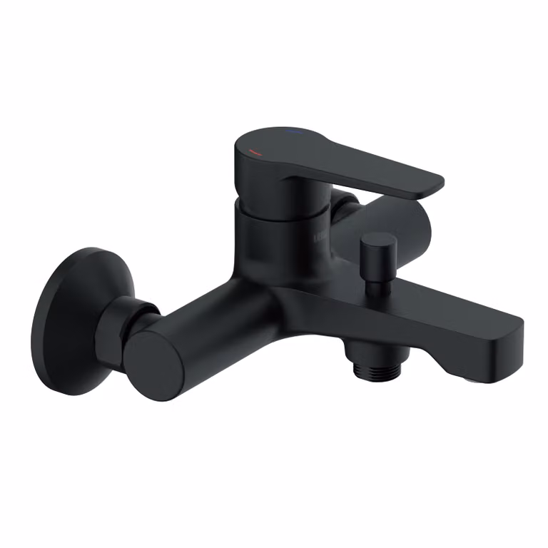 Lenz Products badarmatuur MOLA zwart mat met anti-vingerafdruk coating en waterbesparende functie
