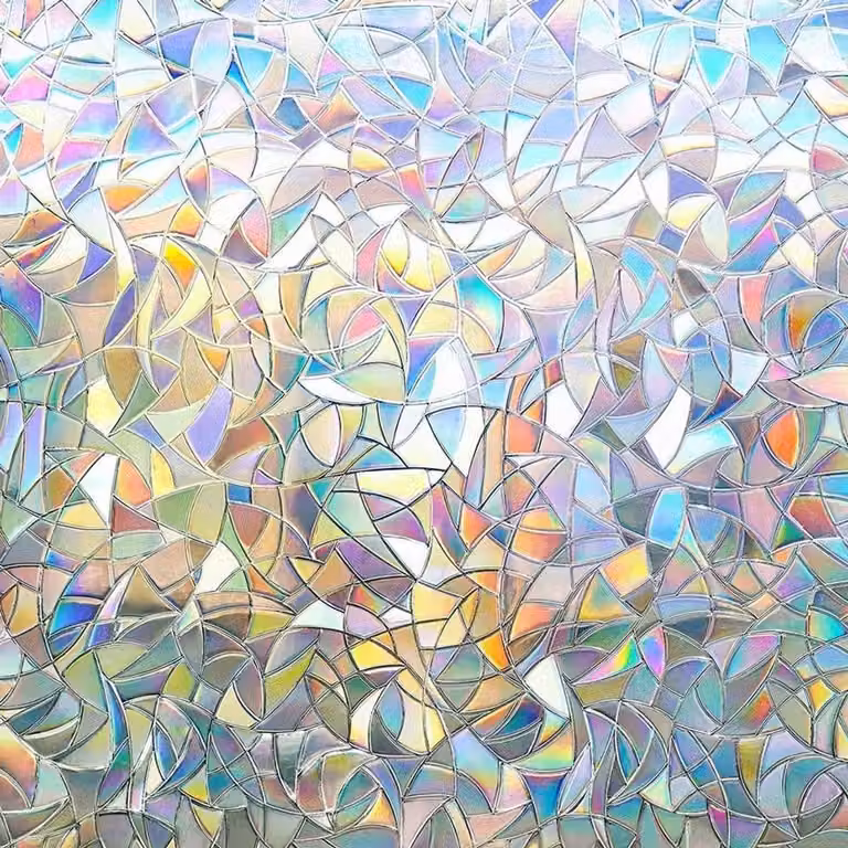 Kleurrijke raamfolie met regenboogeffect voor privacy en glasdecoratie, 44,5 x 200 cm