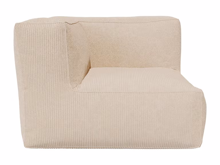 NOUMARA Hoekfauteuil in beige ribfluweel