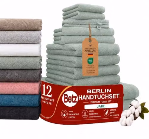 Betz 12-delige handdoekenset Berlin van 100% katoen in kleur jade