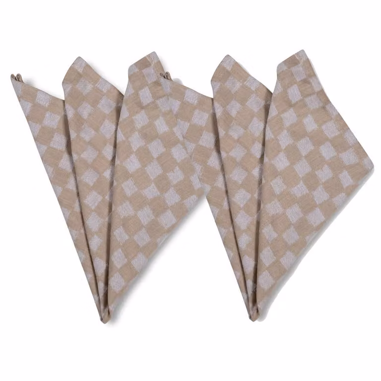 Byon Checki stoffen servet 2-pack Beige