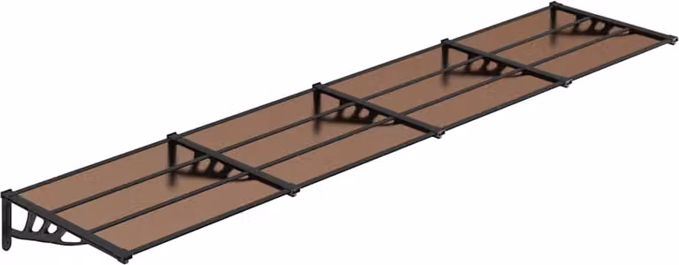 vidaXL Overkapping voor deur, zwart, 396 x 90 cm, polycarbonaat