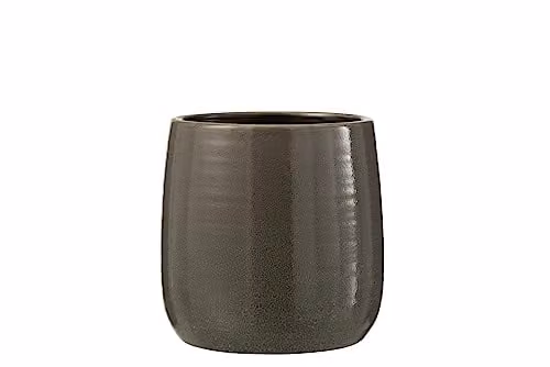 J-Line Bloempot Effen Keramiek Grijs Large Ø 16.5 cm
