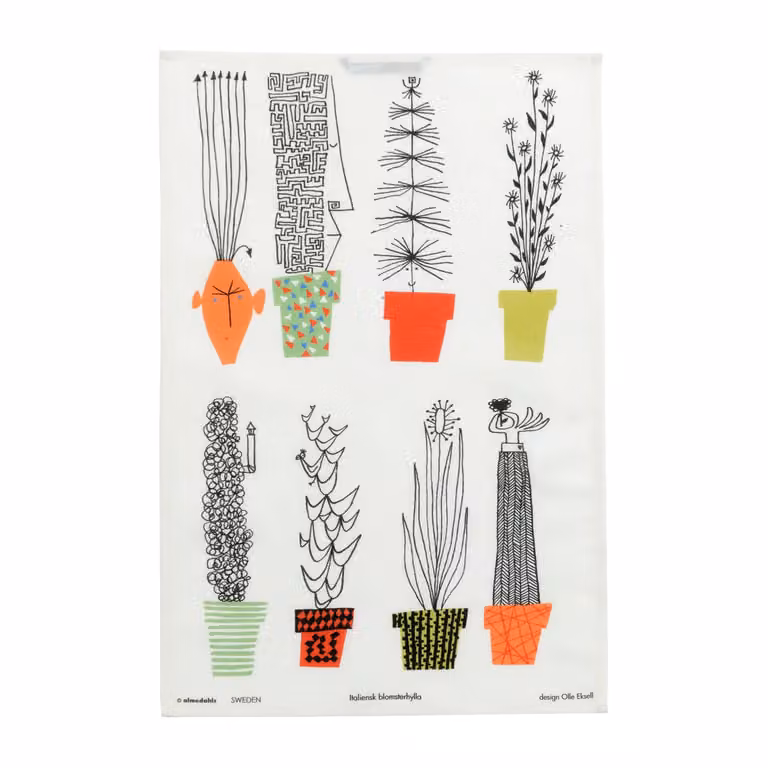 Almedahls Italiensk blomsterhylla Keukenhanddoek Multi 47 x 70 cm