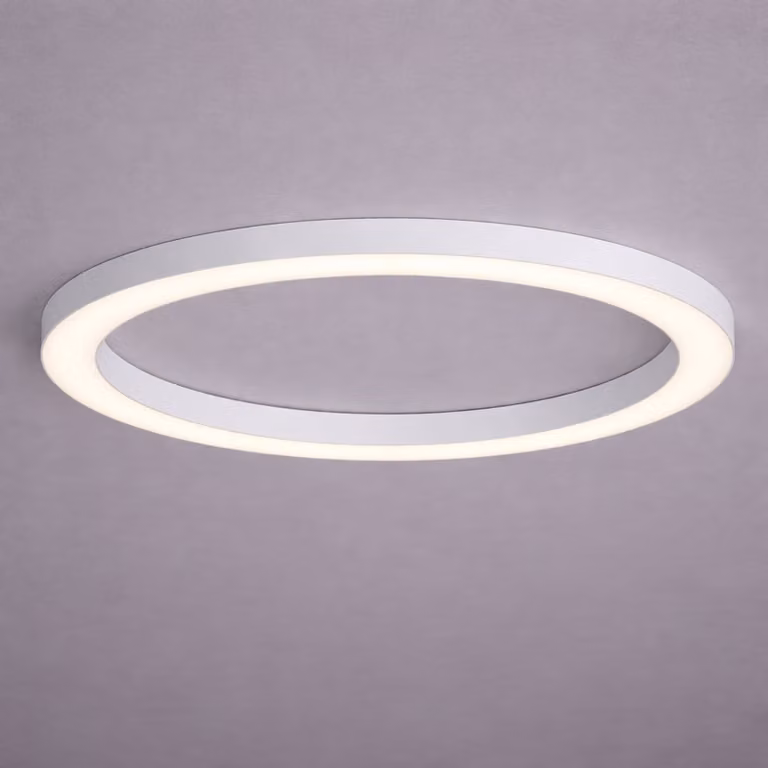 Lyora Design plafondlamp Hey-lo wit, ronde aluminium lamp met Ø 90 cm