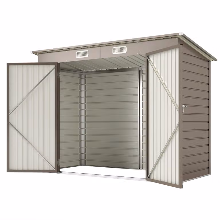Outsunny metalen tuinhuis met schilddak, 2,7 m², B/D/H: 249 x 121 x 183 cm