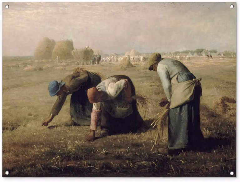 Tuinposter De arenleesters van Jean-François Millet - Tuindecoratie voor buiten - B/D/H: 120 x 90 cm