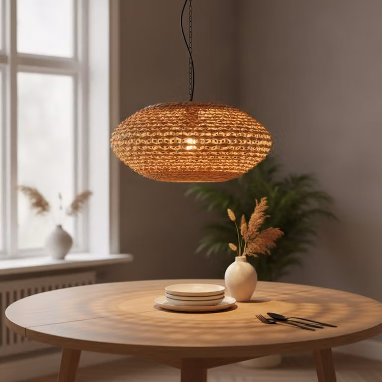 Lyora Scandinavische Hanglamp Bola van Rattan in Bruin, Ø 60 cm