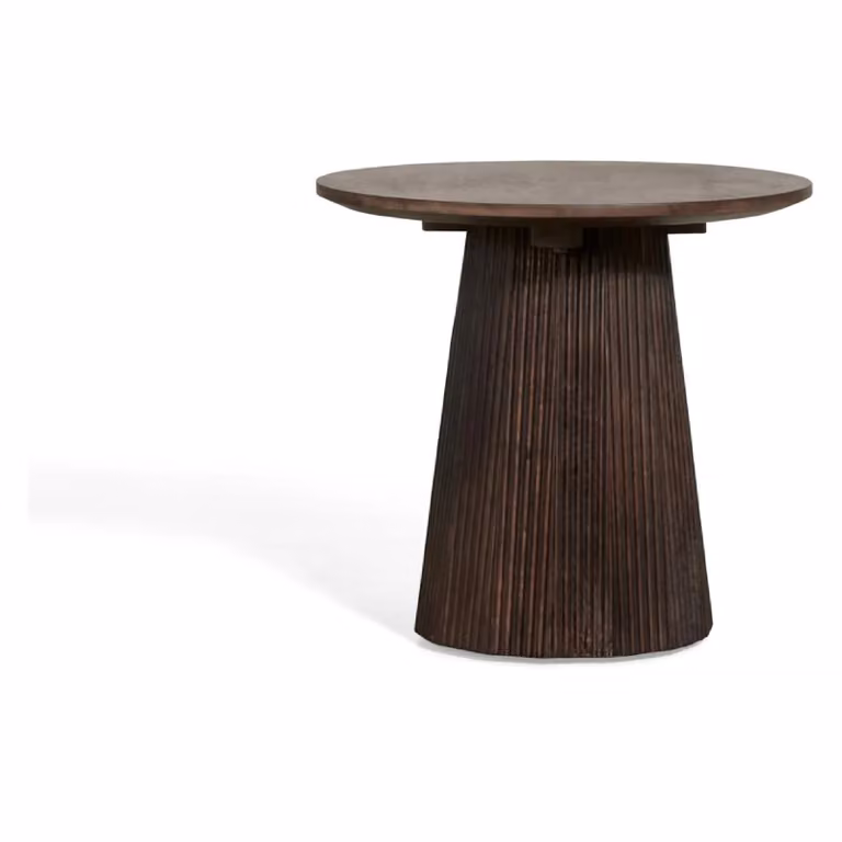 Nest of Nora Bijzettafel Nala - Mangohout - Donkerbruin - Ø 50 cm