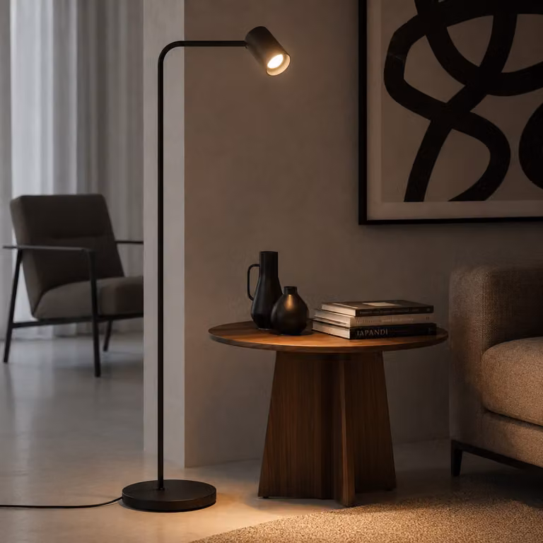 Artdelight Megano Vloerlamp zwart modern metaal Hoogte: 135 cm