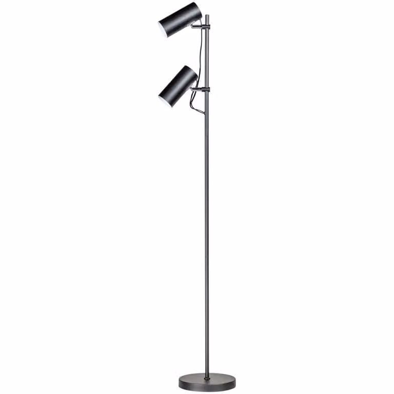 ETH Marley 2-lichts leeslamp zwart metalen vloerlamp