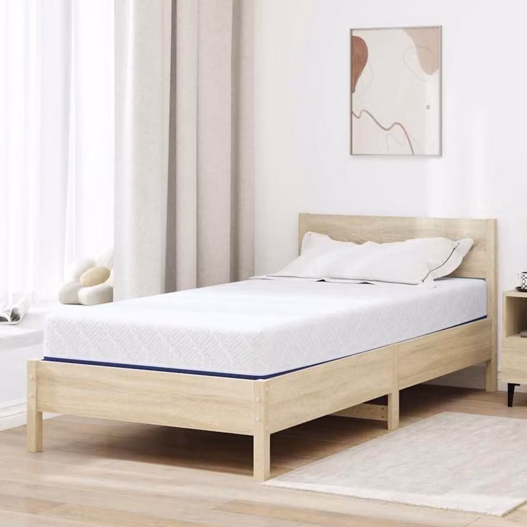 Gel Schuimmatras Traagschuim Matras Wit Blauw 90 x 200 cm