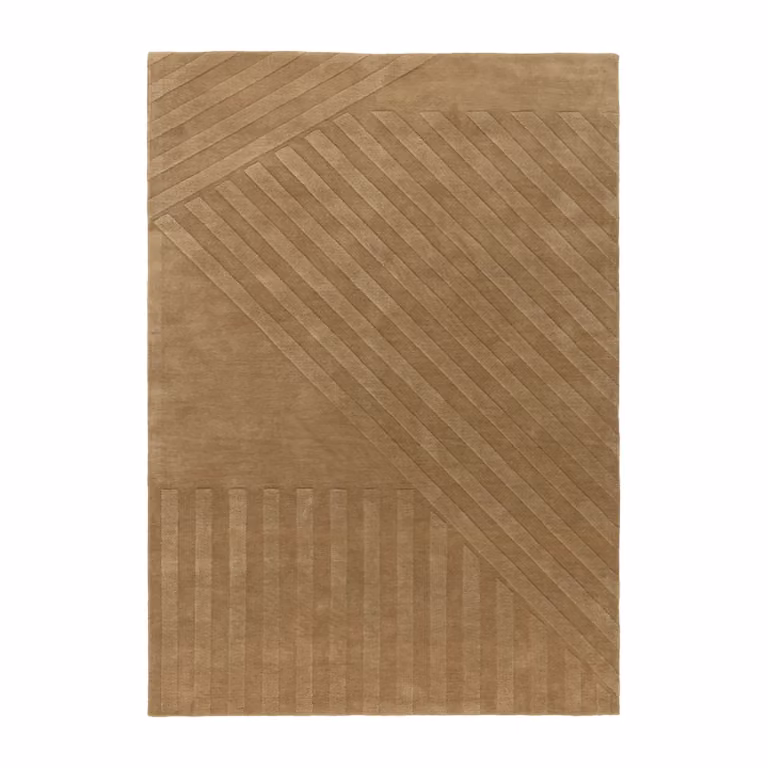 NJRD Levels Stripes wollen vloerkleed Beige, 170 x 240 cm