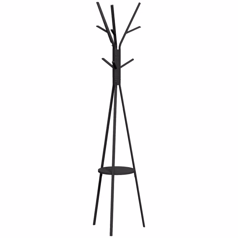 HOMCOM Garderobestandaard vrijstaande kapstok van metaal B/D/H: 80 x 40 x 175 cm