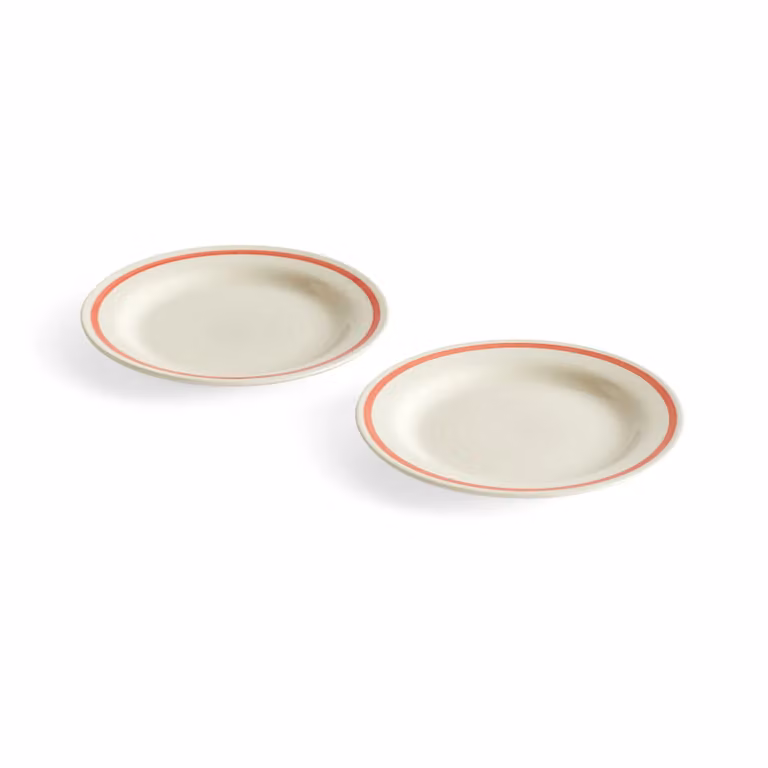 HAY Sobremesa dessert borden 2-pack rood, diameter: 18,5 cm