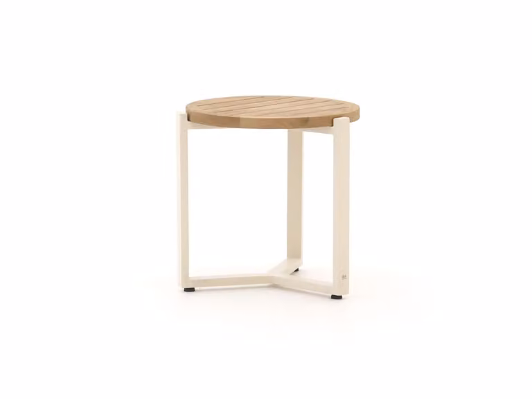 Apple Bee Loungetafel rond van teakhout wit Ø45cm