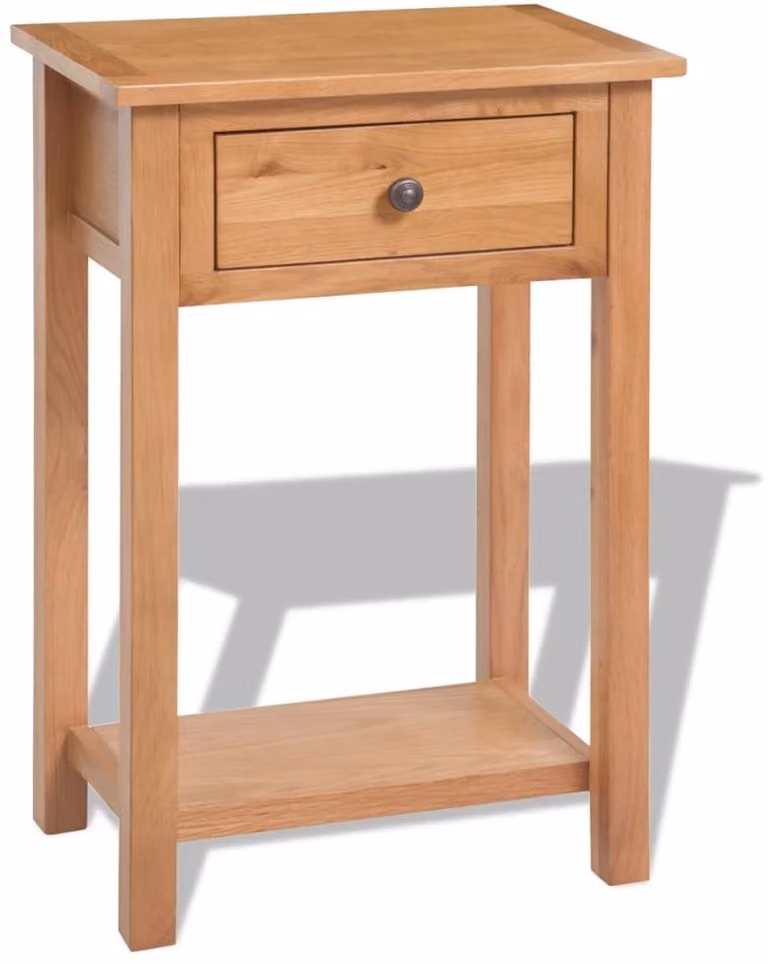 vidaXL Wandtafel van massief eikenhout B/D/H: 50 x 32 x 75 cm