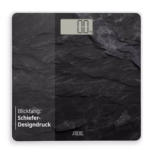 Digitale personenweegschaal Amina Slate Black 30x30 cm met LCD-display