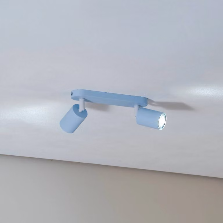 TK Lighting Plafondspot Livia, blauw, 2-lampig, GU10, dimbaar, Diameter: 35 cm
