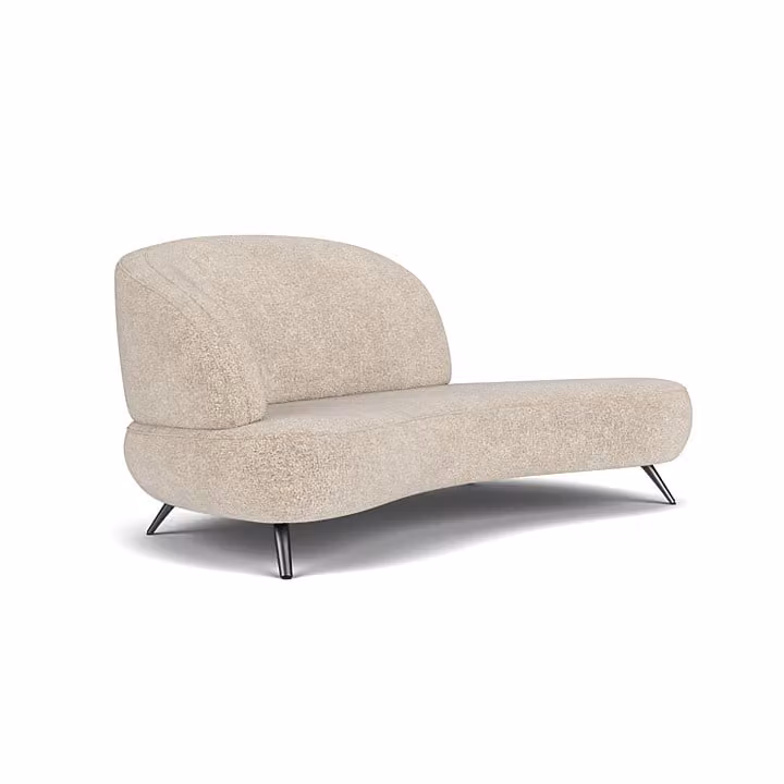 Prominent Chaise Longue Bank Miami - Bruin/Beige - Stof - L-vormig met linkerzijde