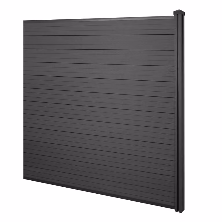 Mendler WPC-schuttingpaneel Sarthe windscherm en paal uitbreidingselement, 1,88 meter, antraciet