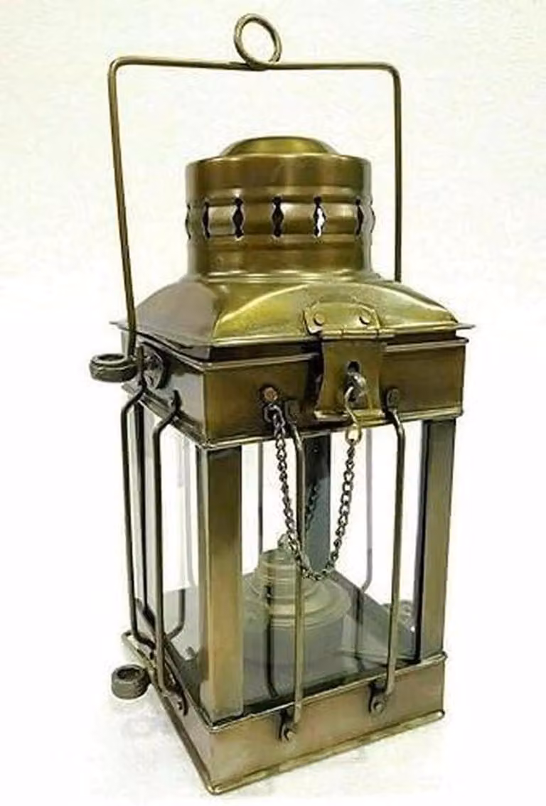 Antieke handgemaakte messing olie lantaarn - Nautische scheepslamp voor decoratieve verlichting - 10 inch