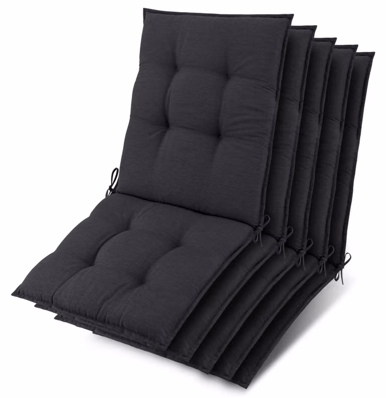 Beautissu set van 5 zonnedekpads Niederlehner editie, antraciet, B/D/H: 105 x 50 x 8 cm