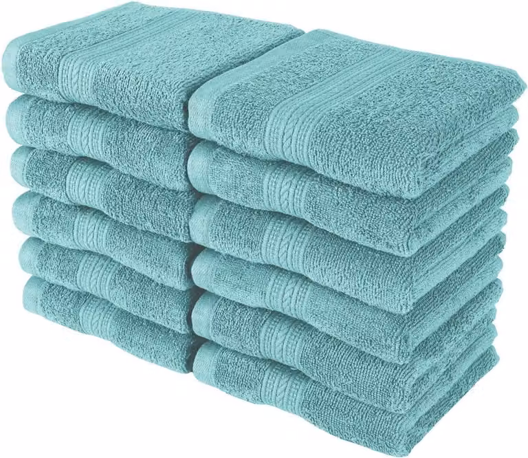 Luxe Gezichtshanddoeken van 100% Katoen 600GSM - Aqua - 33 x 33 cm