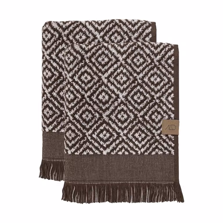 Mette Ditmer Morocco gastendoek 2-pack Chocolate-off-white B/D: 35 x 55 cm